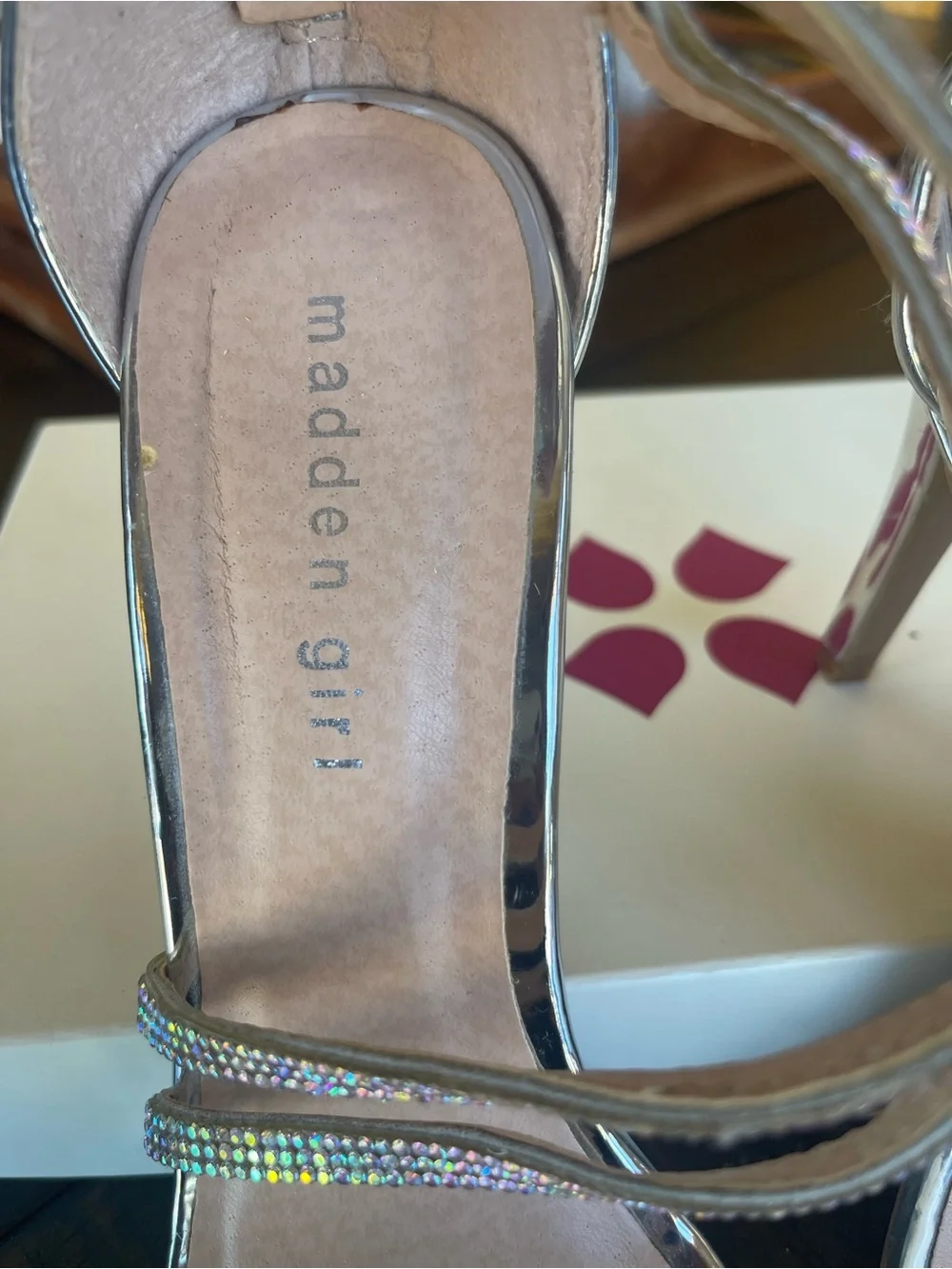 Madden Girl Silver Strappy High Heel Sandals - Size 7.5
